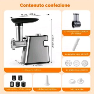 Tritacarne Elettrico 2800W Professionale