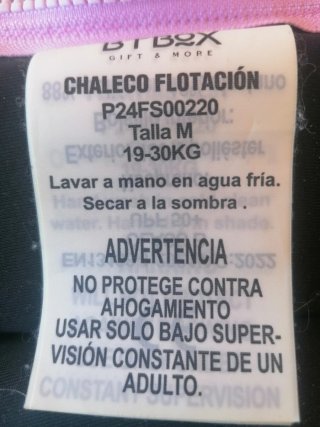 Chaleco flotador BTBOX Talla M Sirena