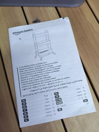 Carrito Multiuso Amazon Basics 3 Niveles Gris
