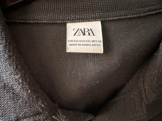 Polo Zara Hombre XXL Algodón Negro