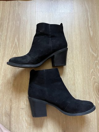 Botines Zara Negros Tacón Cremallera