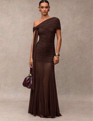 Vestido marrón elegante talla S