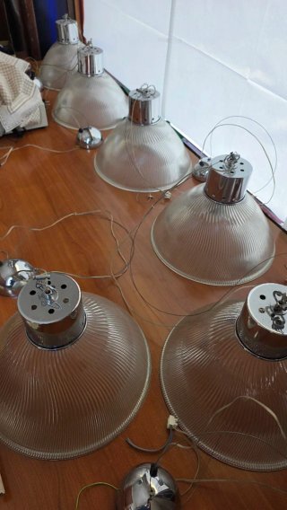 Lampadario vetro sospeso con cavo acciaio