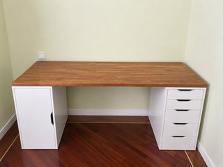 Scrivania moderna in legno massello bianco