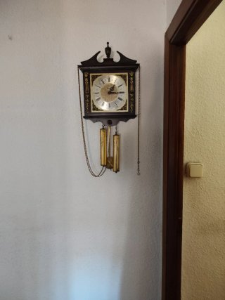 Reloj de Pared Antiguo Madera y Metal