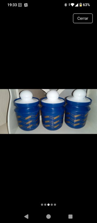 Set 6 Botes Cocina Azul Dorado