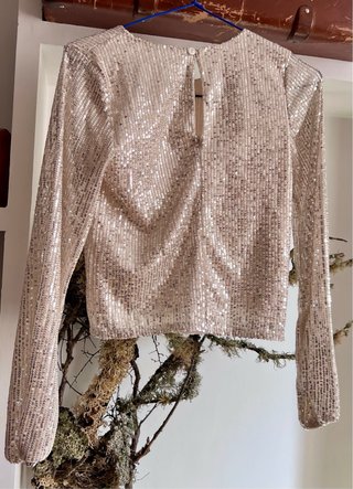 Blusa lentejuelas doradas y plateadas