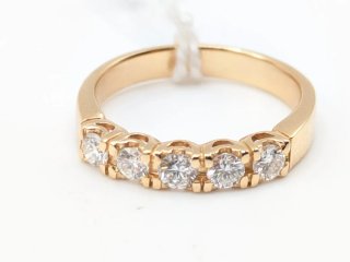 Anillo Cinquillo Oro 18k Diamantes