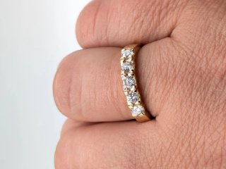 Anillo Cinquillo Oro 18k Diamantes