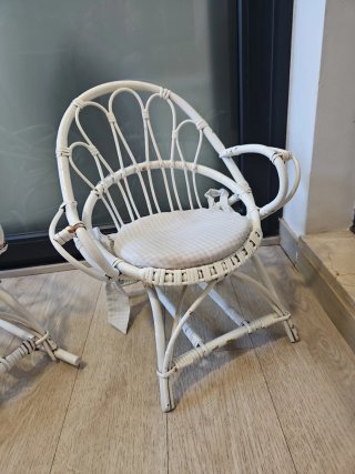2 Sillones infantiles mimbre blanco