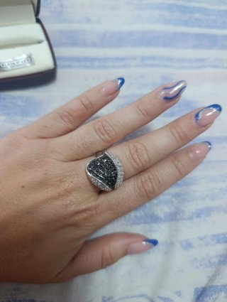 Anillo Plata 925 Circonitas Pavé Negro