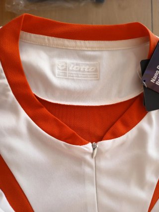 Camiseta Lotto Talla XL Hombre Blanca Naranja