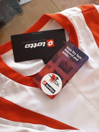 Camiseta Lotto Talla XL Hombre Blanca Naranja