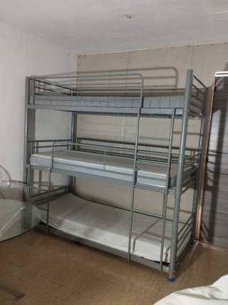 Litera 3 camas gris metal