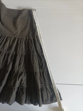 Gonna vintage marrone/verde molto scuro