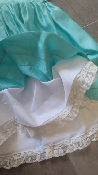 Conjunto niña blanco y turquesa