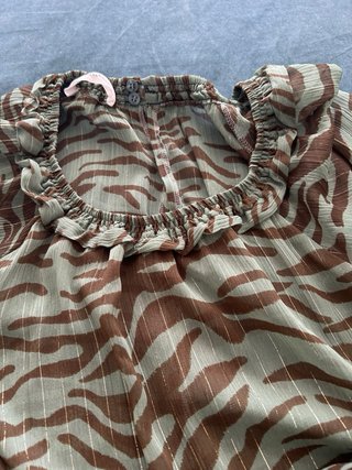 Vestido estampado cebra verde y marrón