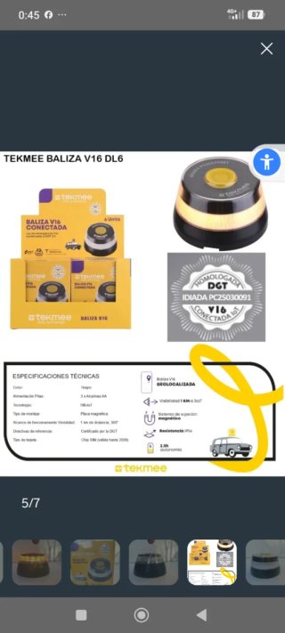 2 Balizas V16 Conectada Tekmee