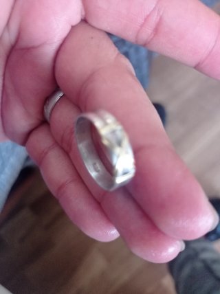 Anillo Plata 925 y Oro 18K Cruz