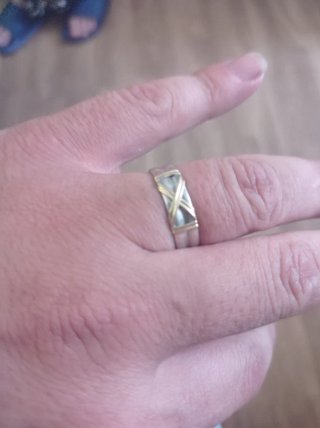 Anillo Plata 925 y Oro 18K Cruz
