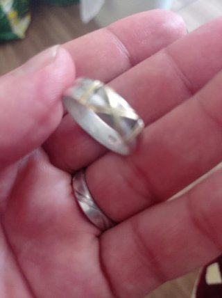 Anillo Plata 925 y Oro 18K Cruz