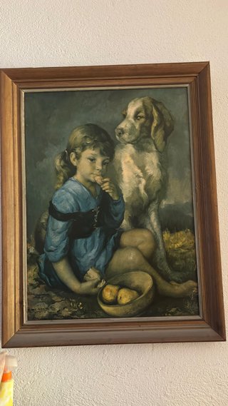 Cuadro "Niña con perro" URGE