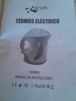 Hervidor Eléctrico ORYX Blanco y Gris