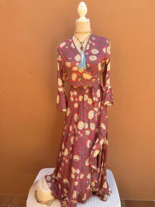 Vestido largo estampado T M/L