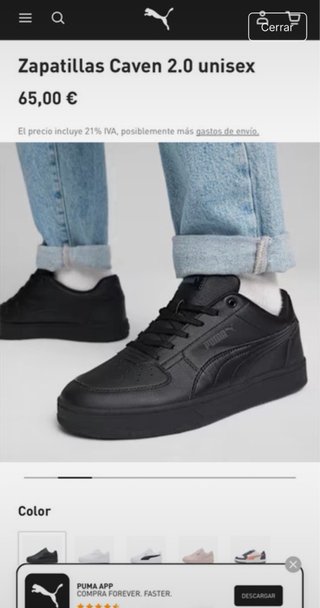 Zapatillas Puma Caven Unisex Negras