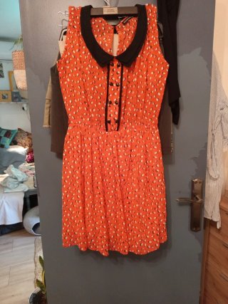 Vestido vintage naranja lunares