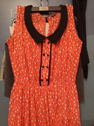 Vestido vintage naranja lunares