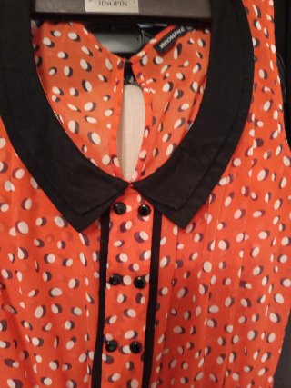 Vestido vintage naranja lunares