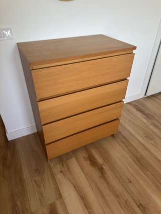 Cómoda Ikea Malm Roble. Regalo cristal templado