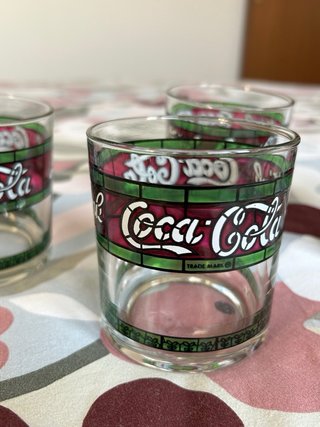 Set 4 Bicchieri Vetro Stile Liberty Coca Cola