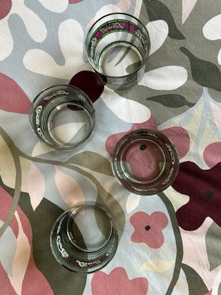 Set 4 Bicchieri Vetro Stile Liberty Coca Cola