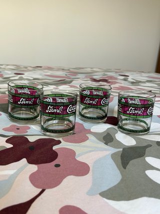 Set 4 Bicchieri Vetro Stile Liberty Coca Cola
