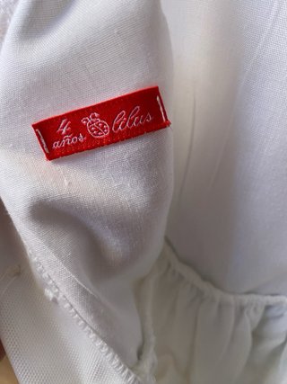 Vestido niña eventos blanco y azul