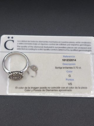 Anillo Halo de Diamantes y Oro 18k 7.18GR T18