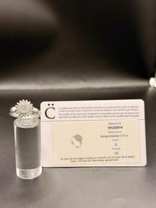 Anillo Halo de Diamantes y Oro 18k 7.18GR T18