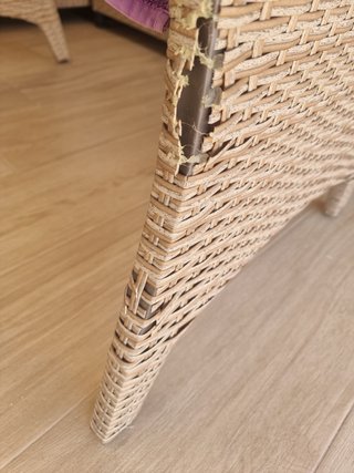 Sofá Rinconera Ratán PE + Mesa Marrón