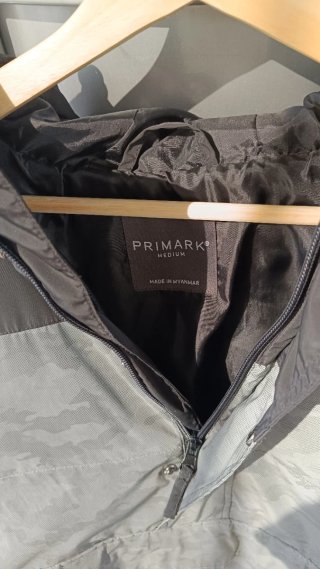 Abrigo Primark Hombre Negro Gris Reflectante