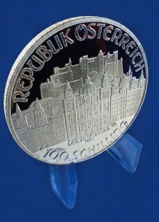 Austria 100 chelines Mozart 1991 Plata