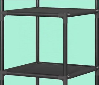 Scaffale angolare porta abiti in metallo nero