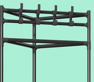 Scaffale angolare porta abiti in metallo nero