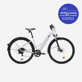 Bicicleta Trekking Eléctrica Cuadro Bajo E-Actv 100 Gris