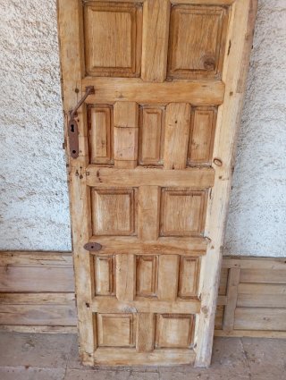 Puerta Antigua Madera Castellana Cuarterón 202x57