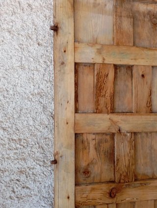Puerta Antigua Madera Castellana Cuarterón 202x57