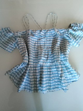 Camiseta cuadros azul y blanca Talla 38