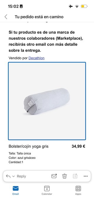 Cojín Yoga Bolster Gris Decathlon