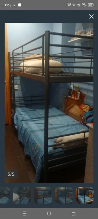 Letto a castello in metallo nero